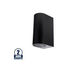 Wandleuchte mit GU10 Fassung 2-fach Zylinder Schwarz IP54