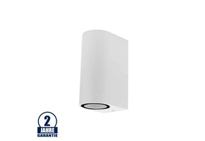 Wandleuchte mit GU10 Fassung 2-fach Zylinder Weiß IP54