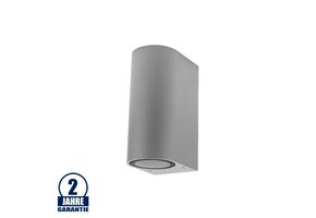 Wandleuchte mit GU10 Fassung 2-fach Zylinder Silber IP44