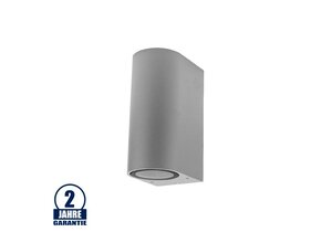 Wandleuchte mit GU10 Fassung 2-fach Zylinder Silber IP44