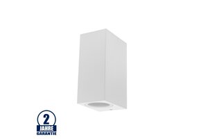 Wandleuchte mit GU10 Fassung 2-fach Quader Weiß IP54