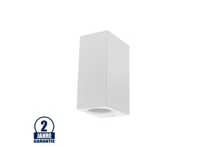 Wandleuchte mit GU10 Fassung 2-fach Quader Weiß IP54