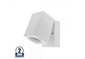 Wandleuchte mit GU10 Fassung 1-fach Quader Schwenkbar Weiß IP44