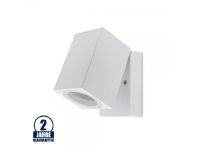 Wandleuchte mit GU10 Fassung 1-fach Quader Schwenkbar Weiß IP44