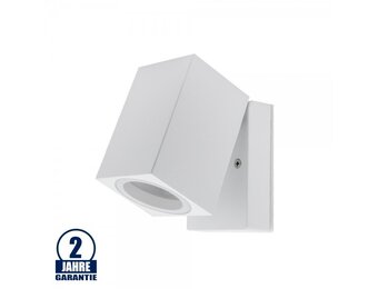 Wandleuchte mit GU10 Fassung 1-fach Quader Schwenkbar Weiß IP44