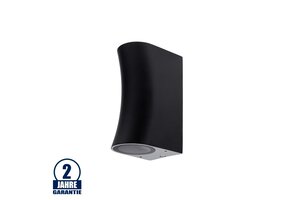 Wandleuchte mit GU10 Fassung 2-fach Zylinder "Bogen" Schwarz IP44