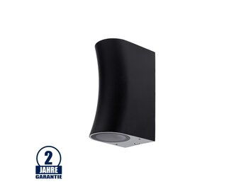 Wandleuchte mit GU10 Fassung 2-fach Zylinder "Bogen" Schwarz IP44