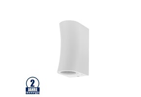 Wandleuchte mit GU10 Fassung 2-fach Zylinder "Bogen" Weiß IP44