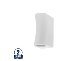 Wandleuchte mit GU10 Fassung 2-fach Zylinder "Bogen" Weiß IP44