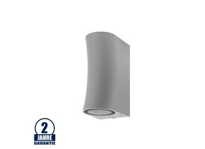 Wandleuchte mit GU10 Fassung 2-fach Zylinder "Bogen" Silber IP44