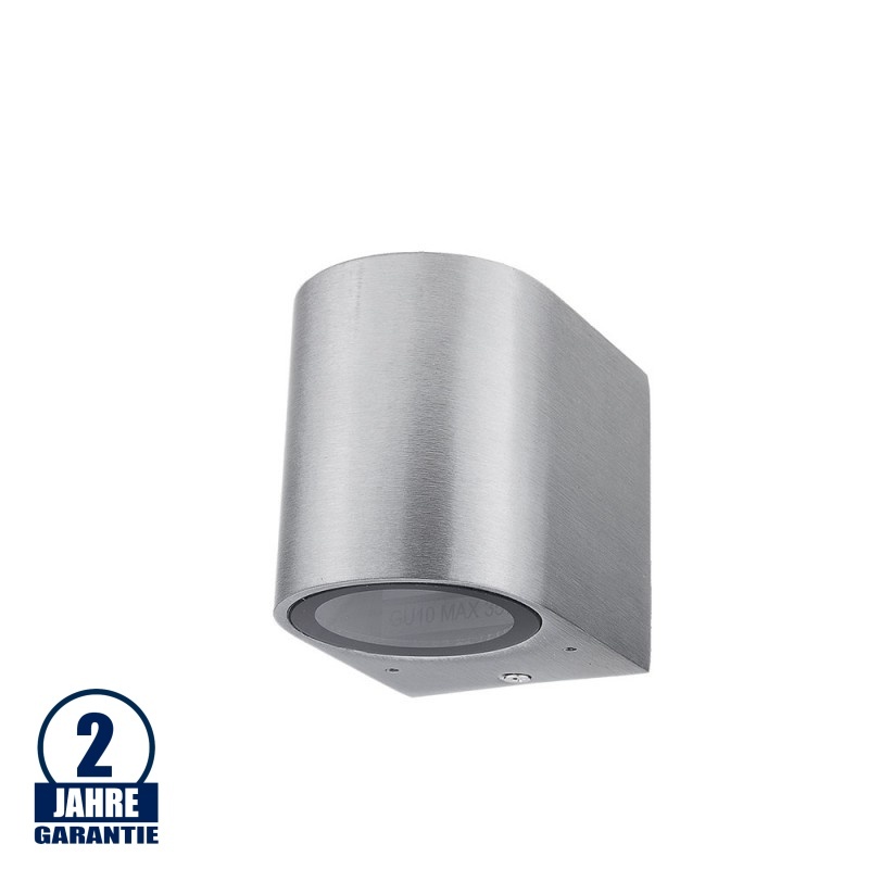 Wandleuchte mit GU10 Fassung 1-fach Zylinder Edelstahl IP44