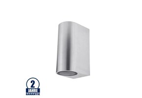 Wandleuchte mit GU10 Fassung 2-fach Zylinder Edelstahl IP54