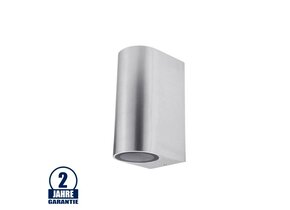 Wandleuchte mit GU10 Fassung 2-fach Zylinder Edelstahl IP54