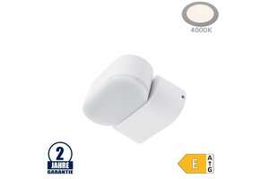 6W LED Wandleuchte Schwenkbar 1-fach Weiß IP54 Neutralweiß