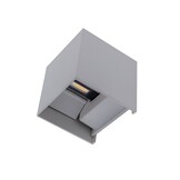 6W LED Wandleuchte Würfel Up and Down Grau IP54 Warmweiß