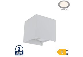 6W LED Wandleuchte Würfel Up and Down Weiß IP54 Neutralweiß