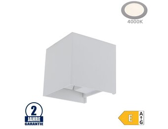 6W LED Wandleuchte Würfel Up and Down Weiß IP54 Neutralweiß