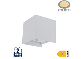 12W LED Wandleuchte Würfel Up and Down Weiß IP54 Warmweiß