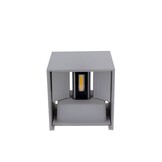 12W LED Wandleuchte Würfel Up and Down Grau IP54 Warmweiß