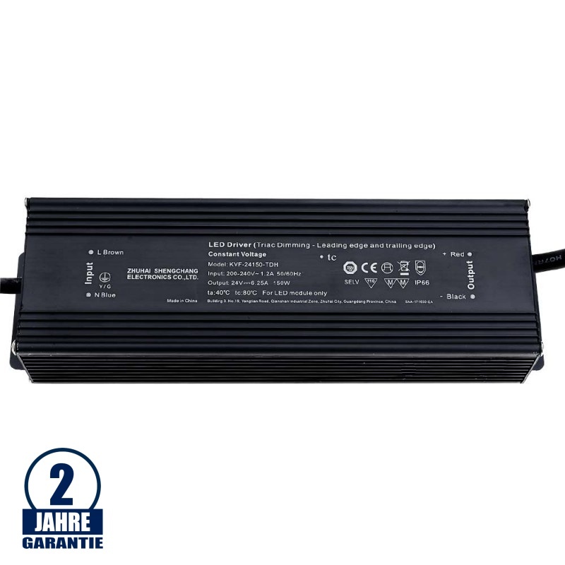 SC Power 150W 24V DC Metall Netzteil Dimmbar IP66