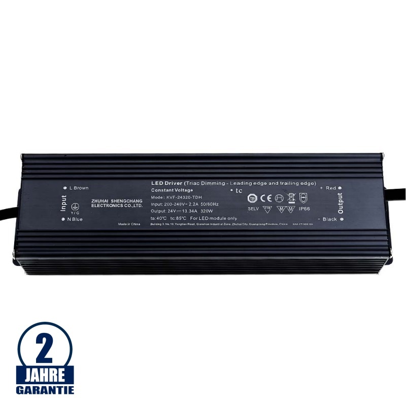 SC Power 320W 24V DC Metall Netzteil Dimmbar IP66