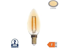 4W LED Vintage E14 C35 Kerze Gold Glas Warmweiß 2500K
