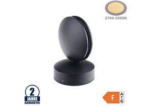 7W LED Wandleuchte für Tür/ Fensterbögen Schwarz IP54 Warmweiß