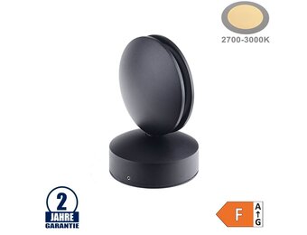 7W LED Wandleuchte für Tür/ Fensterbögen Schwarz IP54 Warmweiß