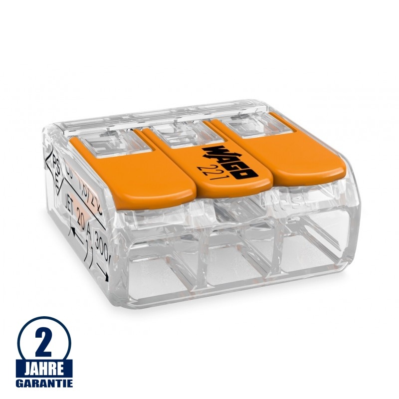 221-413 WAGO COMPACT-Verbindungsklemme für 3 Leiter