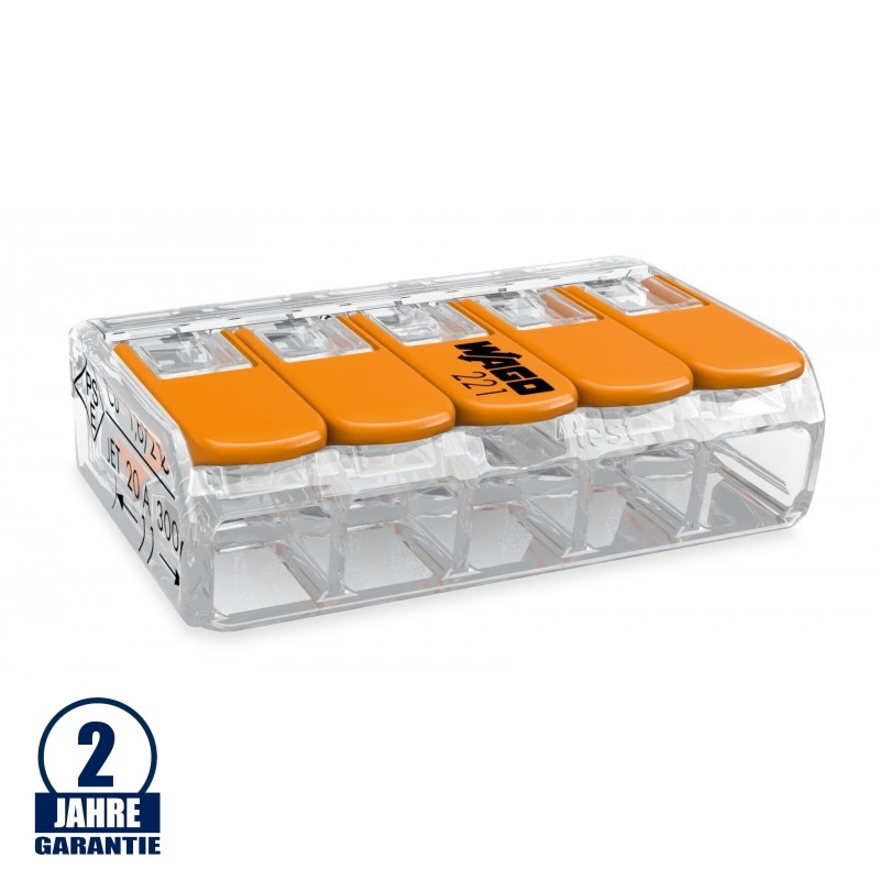 221-415 WAGO COMPACT-Verbindungsklemme für 5 Leiter