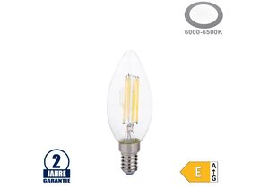 6W LED FILAMENT E14 C35 Kerze Glas 720 Lumen Kaltweiß