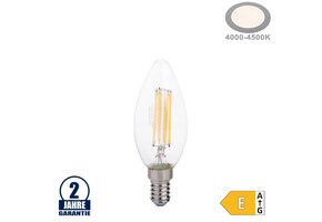 6W LED FILAMENT E14 C35 Kerze Glas 720 Lumen Neutralweiß