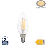 6W LED FILAMENT E14 C35 Kerze Glas 720 Lumen Warmweiß