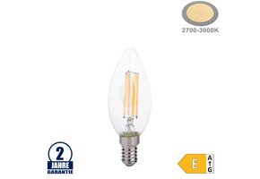 6W LED FILAMENT E14 C35 Kerze Glas 720 Lumen Warmweiß