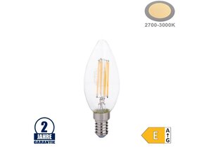 6W LED FILAMENT E14 C35 Kerze Glas 720 Lumen Warmweiß