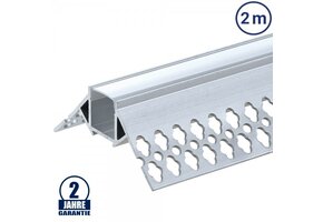 LED Profil Trockenbau Außen-Eck eloxiert 2m SET OP