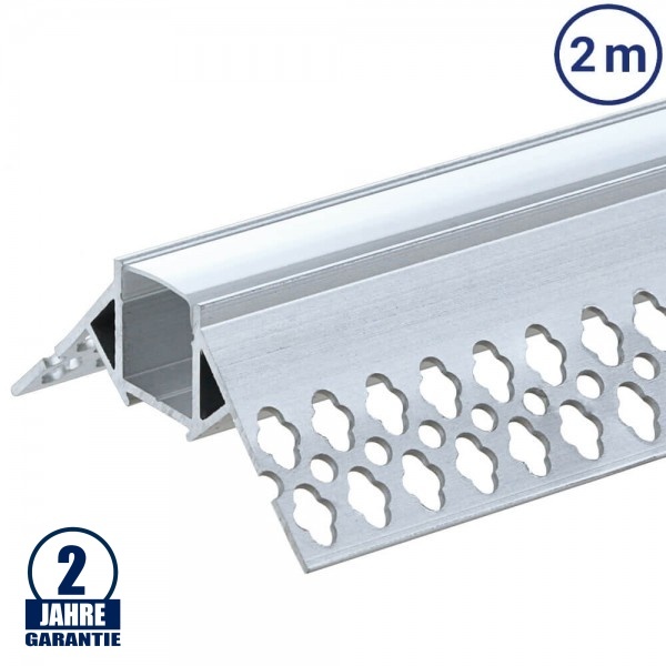 LED Profil Trockenbau Außen-Eck eloxiert 2m SET OP