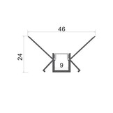 LED Profil Trockenbau Innen-Eck eloxiert 2m SET OP