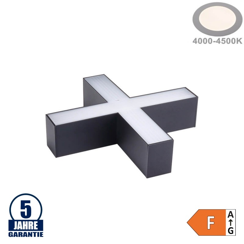 15W X-Verbinder für Linearleuchte Slim Professional Schwarz Neutralweiß 5380