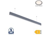 50W LED Linearleuchte Up and Down Professional mit Abhängung Silber Neutralweiß