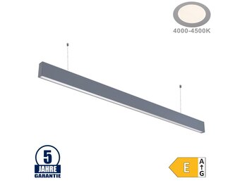 50W LED Linearleuchte Up and Down Professional mit Abhängung Silber Neutralweiß