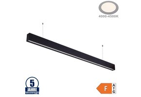 50W LED Linearleuchte mit Abhängung UGR19 Schwarz Neutralweiß