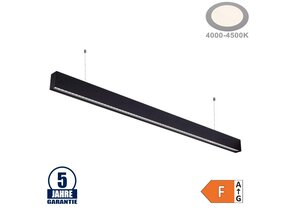50W LED Linearleuchte mit Abhängung UGR19 Schwarz Neutralweiß