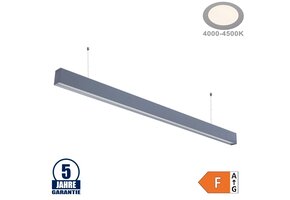 50W LED Linearleuchte mit Abhängung UGR19 Silber Neutralweiß