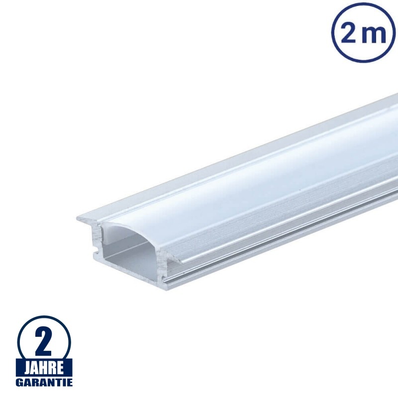 LED Profil Einbau eloxiert 2m SET OP