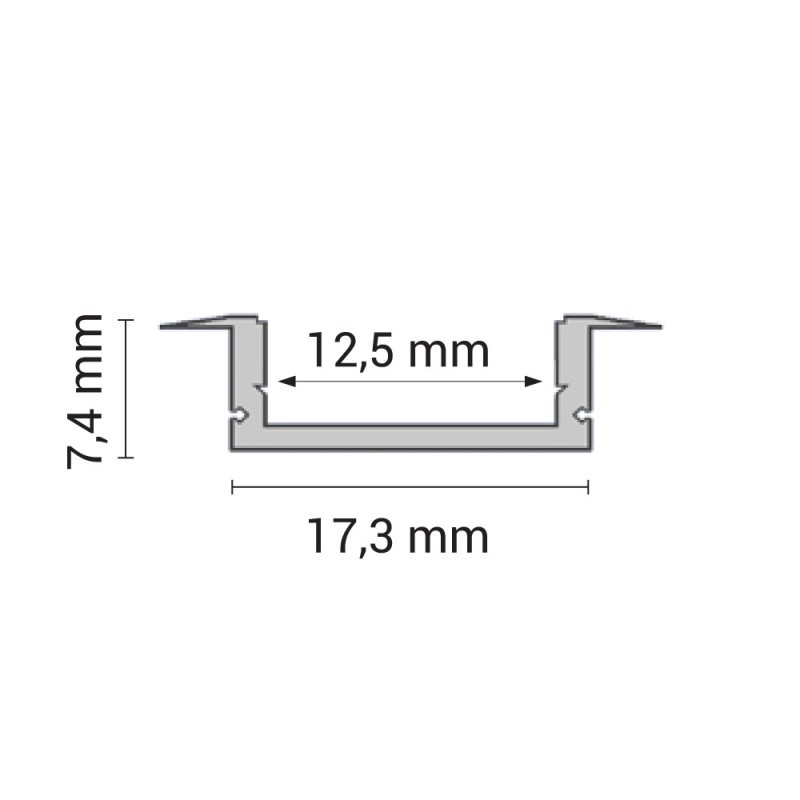 LED Profil Einbau eloxiert 2m SET OP