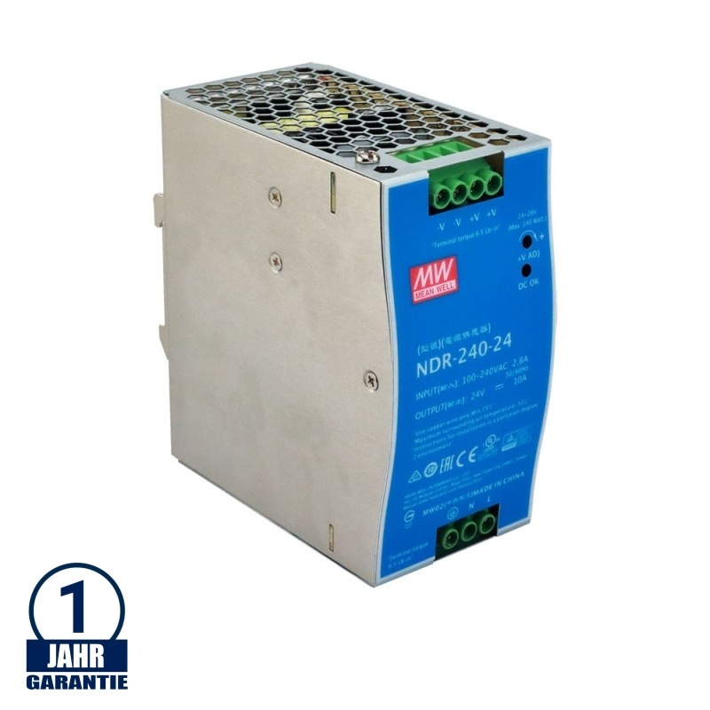 MEAN WELL 240W 24V DC Metall Tragschienen Netzteil