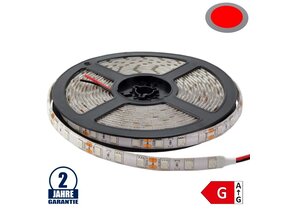 60SMD/m 14,4W/m 12V Led Streifen 5050 Rot Spritzwassergeschützt 5m