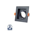 Einbaurahmen für LED GU10 Quadratisch inkl. Fassung Schwarz
