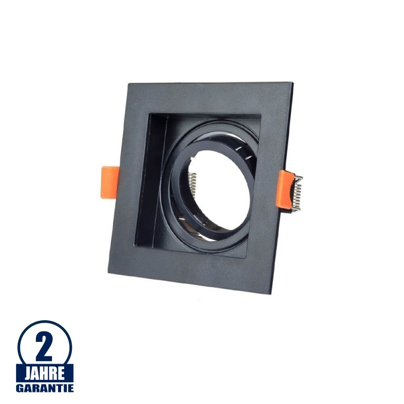 Einbaurahmen für LED GU10 Quadratisch inkl. Fassung Schwarz